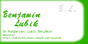 benjamin lubik business card